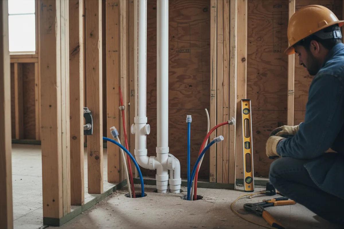 Drain and supply rough-in during Leak Detection in Kaibeto